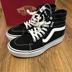 VANS filmore tapered black platform lace up shoes sneakers women’s 8.5 new
